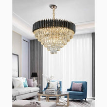 Carregar imagem no visualizador da galeria, Alfonsine | Luxury Black Crystal Led Hanging Chandelier For Living Room