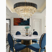 Carregar imagem no visualizador da galeria, Alfonsine | Luxury Black Crystal Led Hanging Chandelier For Living Room