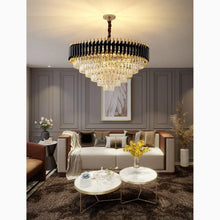Carregar imagem no visualizador da galeria, Alfonsine | Luxury Black Crystal Led Hanging Chandelier For Living Room