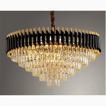 Carregar imagem no visualizador da galeria, Alfonsine | Luxury Black Crystal Led Hanging Chandelier For Living Room