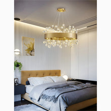 Load image into Gallery viewer, Alpignano | Gold Round Colorful Crystal Chandelier for Living room, Kitchen