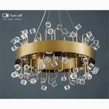 Load image into Gallery viewer, Alpignano | Gold Round Colorful Crystal Chandelier for Living room, Kitchen