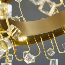 Load image into Gallery viewer, Alpignano | Gold Round Colorful Crystal Chandelier for Living room, Kitchen