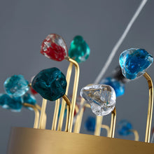 Load image into Gallery viewer, Alpignano | Gold Round Colorful Crystal Chandelier for Living room, Kitchen