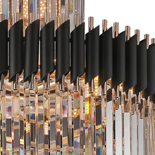 Load image into Gallery viewer, Art Deco | Black and Gold Crystal Chandelier for Hall and Staircase