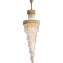 Load image into Gallery viewer, Art Deco | Black and Gold Crystal Chandelier for Hall and Staircase