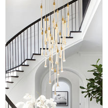 Cargar imagen en el visor de la galería, Castagniers | Staircase Gold Crystal Chandelier