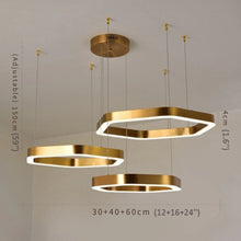 Cargar imagen en el visor de la galería, Chatelet | Hexagon Gold Chandelier for Living room