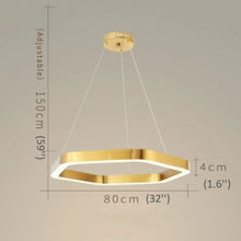 Cargar imagen en el visor de la galería, Chatelet | Hexagon Gold Chandelier for Living room