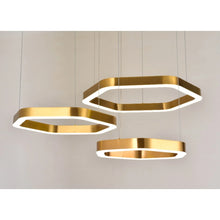 Cargar imagen en el visor de la galería, Chatelet | Hexagon Gold Chandelier for Living room