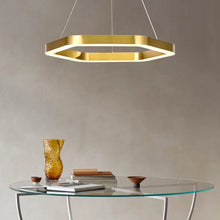 Cargar imagen en el visor de la galería, Chatelet | Hexagon Gold Chandelier for Living room