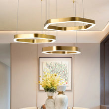Cargar imagen en el visor de la galería, Chatelet | Hexagon Gold Chandelier for Living room