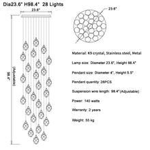 Carregar imagem no visualizador da galeria, Luxury Diamond Crystal Chandelier