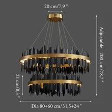 Load image into Gallery viewer, Creative Modern Black/Gold Circular Chandelier for Living Room