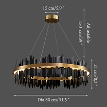Load image into Gallery viewer, Creative Modern Black/Gold Circular Chandelier for Living Room