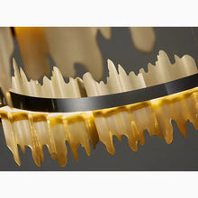 Load image into Gallery viewer, Creative Modern Black/Gold Circular Chandelier for Living Room