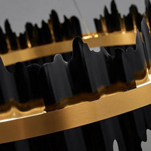 Load image into Gallery viewer, Creative Modern Black/Gold Circular Chandelier for Living Room