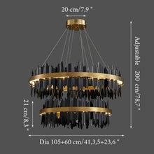 Load image into Gallery viewer, Creative Modern Black/Gold Circular Chandelier for Living Room
