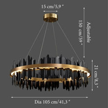 Load image into Gallery viewer, Creative Modern Black/Gold Circular Chandelier for Living Room