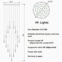 Cargar imagen en el visor de la galería, Castagniers | Staircase Gold Crystal Chandelier