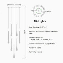 Cargar imagen en el visor de la galería, Castagniers | Staircase Gold Crystal Chandelier