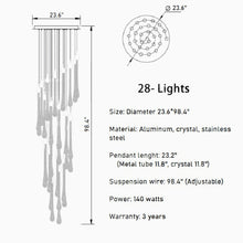 Cargar imagen en el visor de la galería, Castagniers | Staircase Gold Crystal Chandelier