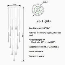 Cargar imagen en el visor de la galería, Castagniers | Staircase Gold Crystal Chandelier