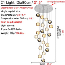Carregar imagem no visualizador da galeria, Grasse | Modern Led Crystal Hanging Light Fixtures