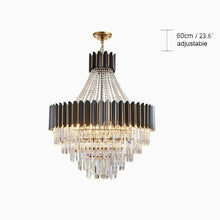 Carregar imagem no visualizador da galeria, Portofino | Modern Round Gun Black Crystal Chandelier