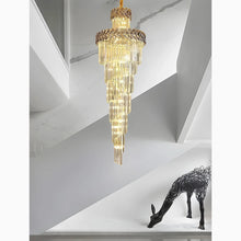 Load image into Gallery viewer, Crystal Cascade Chandelier 39.4" for Staircase, Hall, Living Room, Stairwell