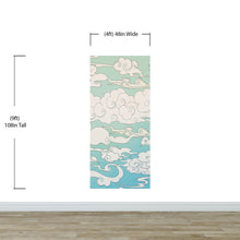 Carregar imagem no visualizador da galeria, Japanese Traditional Curly Cloud in Sky Abstract Illustration Asian Decor Wall Mural. Peel and Stick Wallpaper. #6297