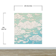 Carregar imagem no visualizador da galeria, Japanese Traditional Curly Cloud in Sky Abstract Illustration Asian Decor Wall Mural. Peel and Stick Wallpaper. #6297