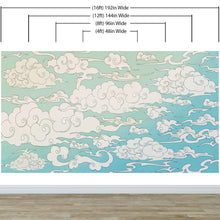 Carregar imagem no visualizador da galeria, Japanese Traditional Curly Cloud in Sky Abstract Illustration Asian Decor Wall Mural. Peel and Stick Wallpaper. #6297
