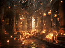 Carregar imagem no visualizador da galeria, Floating Candles / Great Hall Room Wallpaper / Wizardly World Wall Mural. #6764