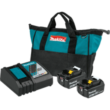 Carregar imagem no visualizador da galeria, Makita BL1840BDC2 18V LXT® Lithium‑Ion Battery and Rapid Optimum Charger Starter Pack (4.0Ah)