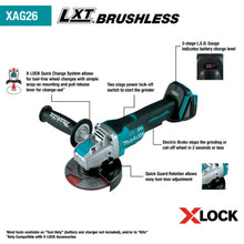 Carregar imagem no visualizador da galeria, Makita XAG26Z 18V LXT Lithium-Ion Brushless Cordless 4-1/2 / 5" Paddle Switch X-LOCK Angle Grinder