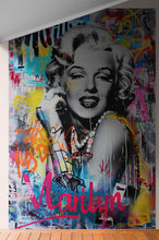 Carregar imagem no visualizador da galeria, Marilyn Monroe Wallpaper Mural. Graffiti Art Mural. Colorful Pop Art. #6851