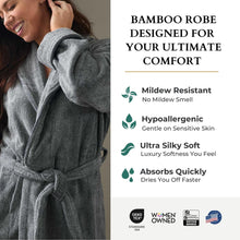 Carregar imagem no visualizador da galeria, Bamboo Cotton Bath Robe - Charcoal