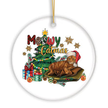 Carregar imagem no visualizador da galeria, Meowy Catmas Orange Cat Christmas Ornament