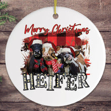 Load image into Gallery viewer, Merry Christmas Heifers Ornament