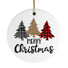 Load image into Gallery viewer, Merry Christmas Plaid Trees Ornament