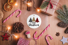Load image into Gallery viewer, Merry Christmas Plaid Trees Ornament