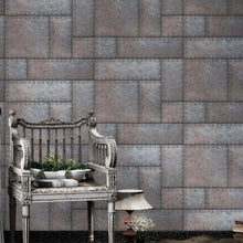 Carregar imagem no visualizador da galeria, Modern Urban Wallpaper Decor. Metal Steel 3D Wall Mural. #6740
