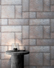 Carregar imagem no visualizador da galeria, Modern Urban Wallpaper Decor. Metal Steel 3D Wall Mural. #6740