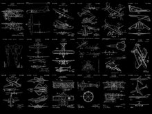 Carregar imagem no visualizador da galeria, Aviation Wallpaper Mural. Featuring Military Jet and Airplane Patent Designs. #6732
