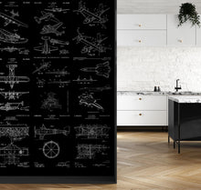 Carregar imagem no visualizador da galeria, Aviation Wallpaper Mural. Featuring Military Jet and Airplane Patent Designs. #6732