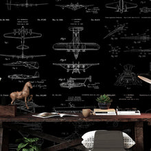 Carregar imagem no visualizador da galeria, Aviation Wallpaper Mural. Featuring Military Jet and Airplane Patent Designs. #6732