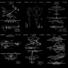 Carregar imagem no visualizador da galeria, Aviation Wallpaper Mural. Featuring Military Jet and Airplane Patent Designs. #6732