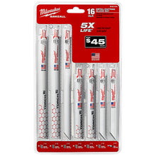 Carregar imagem no visualizador da galeria, Milwaukee 49-22-1216 SAWZALL® Metal Cutting Bi-Metal Reciprocating Blade Set (16 Piece)