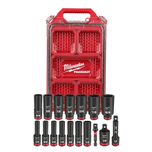 Carregar imagem no visualizador da galeria, Milwaukee 49-66-6800 SHOCKWAVE Impact Duty™ Socket 3/8” Dr 17PC SAE PACKOUT Set